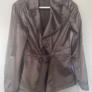 Gorgeous chocolate wrap jacket for work or casual dinner. Size 8 WHBM